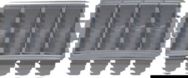 Cutlery Bin, 4 Compartments, Plastic, 11.5 x 21.25 x 3.75, Plastic, Gray